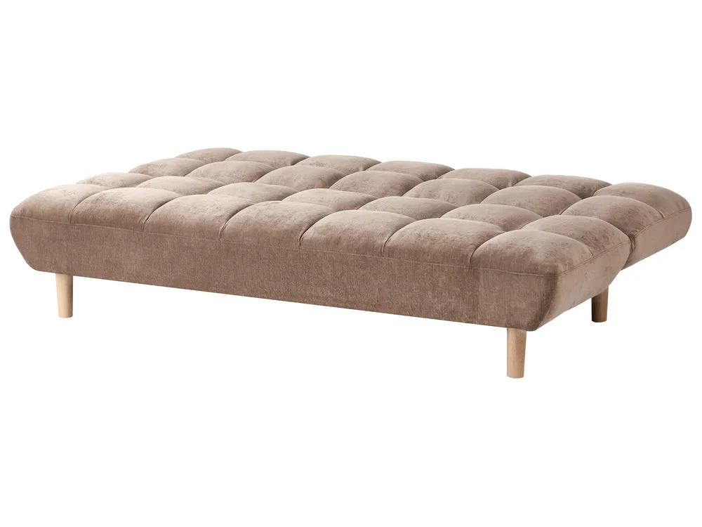 Sofa Bed 2 Seater RISOR Fabric Brown_1053556