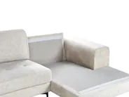Corner Sofa 4 Seater KIRUNA Velvet Light Beige Left Hand_958043