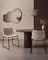 Conjunto de 2 sillas de comedor BATAVIA Tela Beige