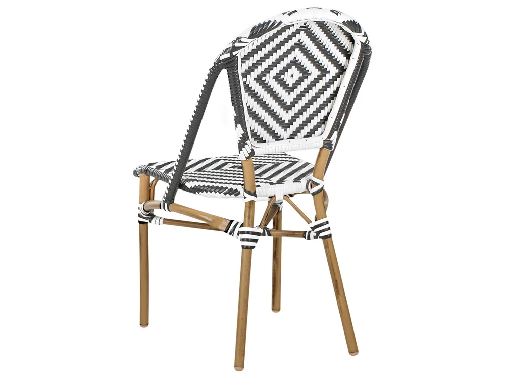 Set da pranzo da giardino 4 posti RIFREDDO Rattan sintetico (PE) Nero/Bianco_990501
