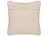 Coussin en coton brodé à motif de cœurs beige 45 x 45 cm GAZANIA_893246