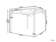Gazebo VILLAROSA 320 cm 380 cm Fir Wood Brown/ Beige_967191