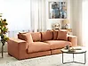 Sofa 3 Seater GLORVIKA II Fabric Orange