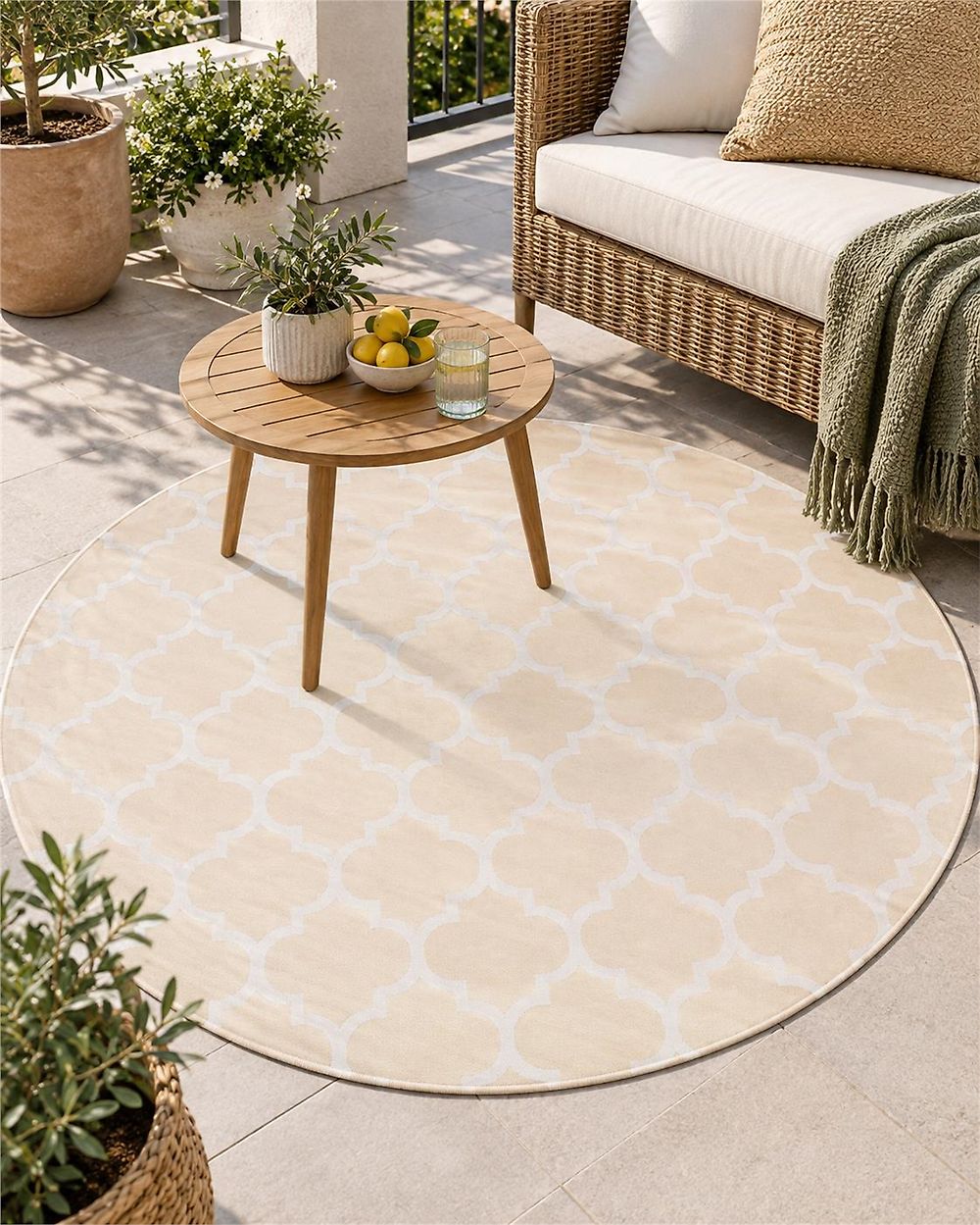 Tappeto per esterni MOSORE Beige ø 160 cm