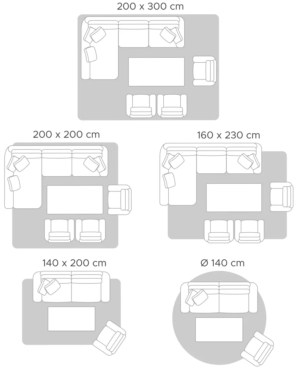 Rug YALOVA Grey 140 x 200 cm Wool_840799