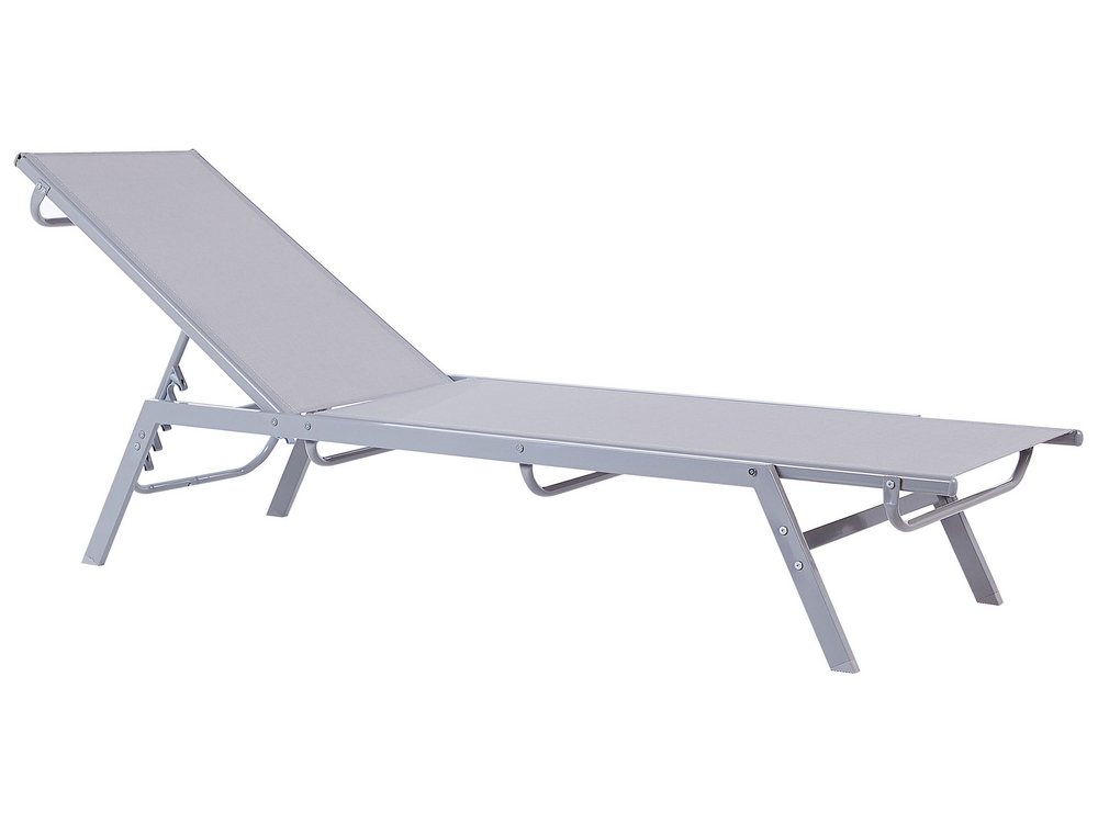 Steel Reclining Sun Lounger Grey NOLI Beliani.at