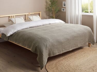 Cotton Bedspread 200 x 220 cm Taupe CHAGYL