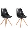 Set di 2 sedie in plastica nera e legno naturale DAKOTA_804224