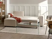 Corner Sofa Bed 3 Seater EDANE with Storage Boucle Off-White Right Hand_1057033