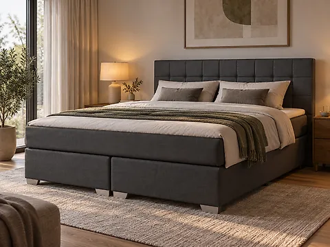 Lit Boxspring BEST FOR YOU Neo - 180x200 Cm - Avec Sommier Et Matelas Ressorts - 10