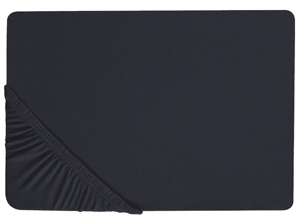Prześcieradło z gumką JANBU 140 x 200 cm Bawełna Czarny