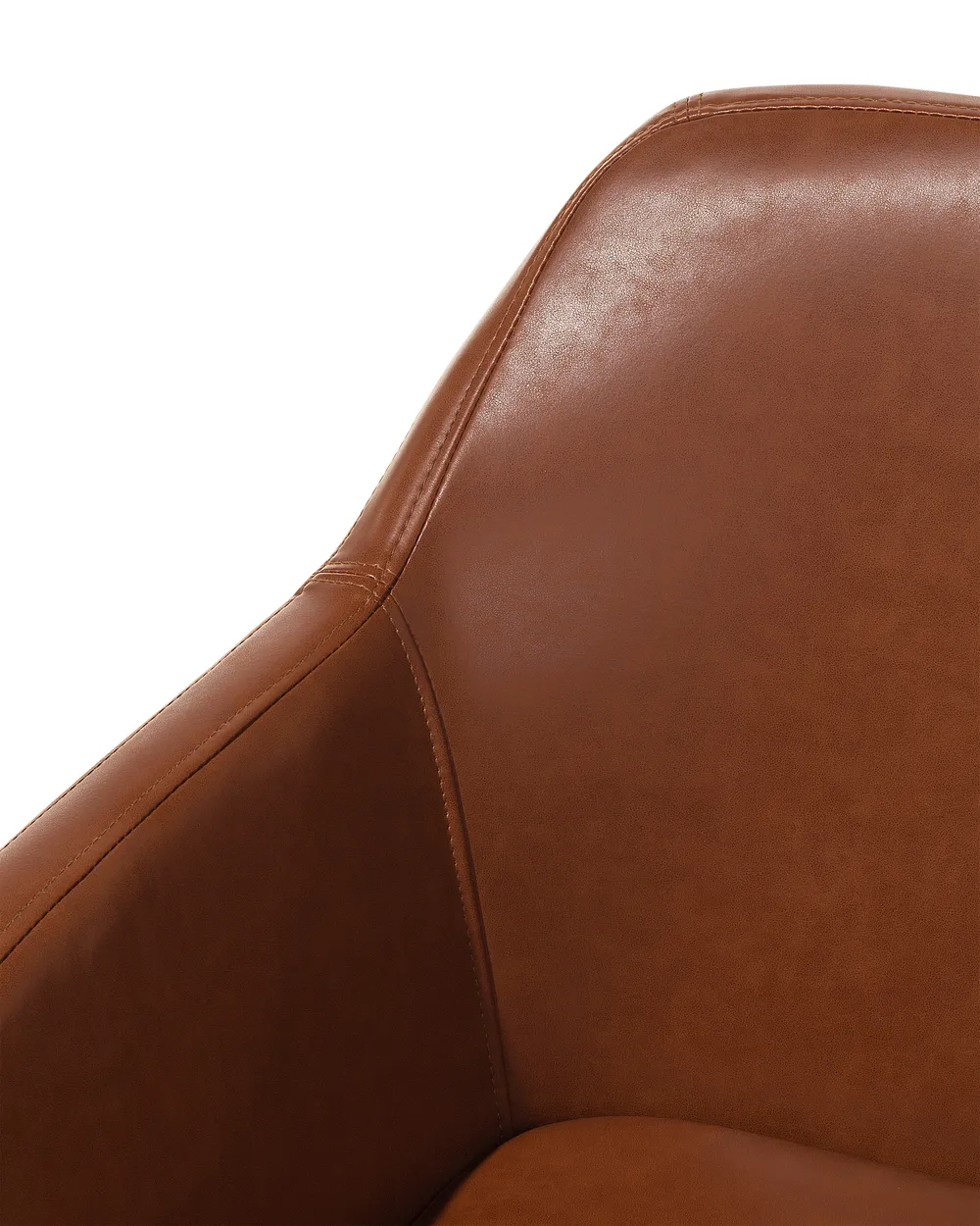 Dining Chair YORKVILLE Faux Leather Golden Brown_1075048