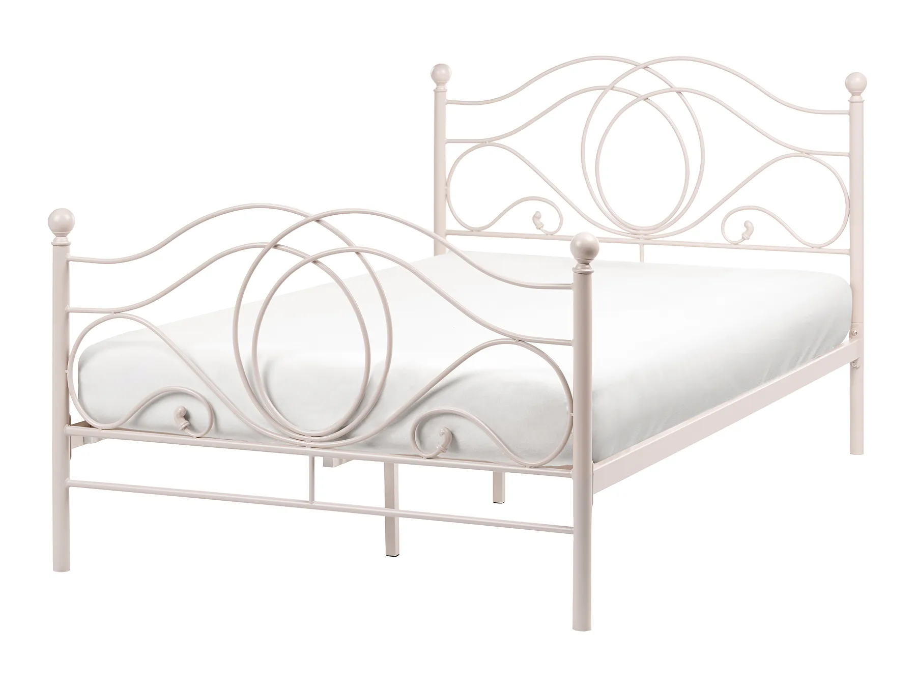 Cama Metal LYRA 120 x 200 cm Creme claro_1161990