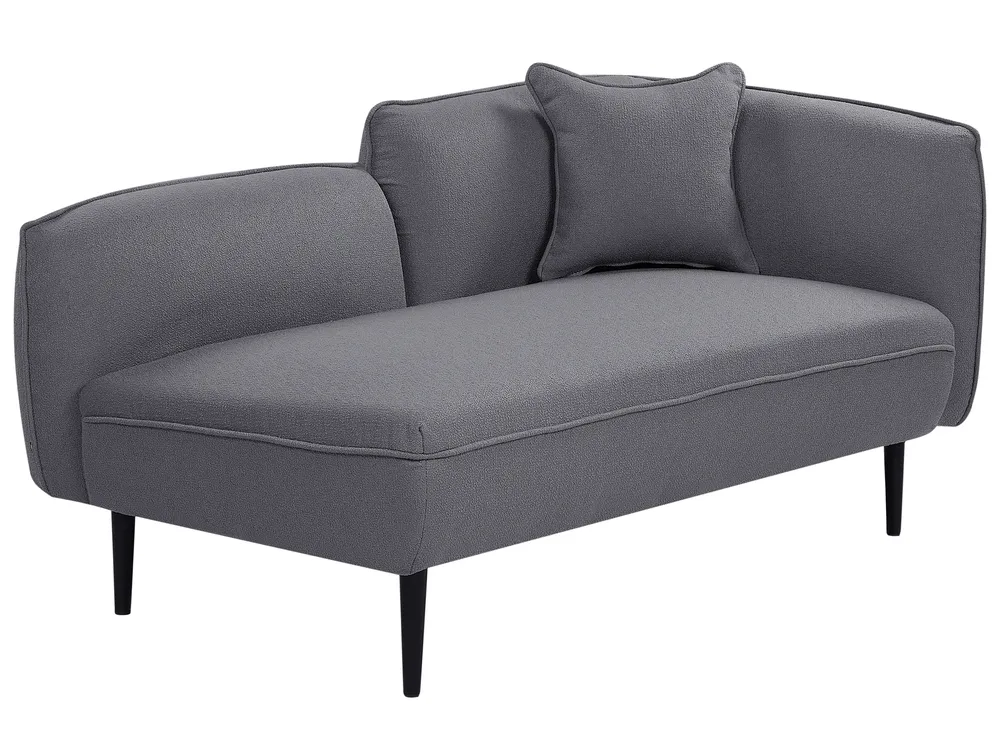 Right-Hand Chaise Longue CHEVANNES Boucle Dark Grey_895419