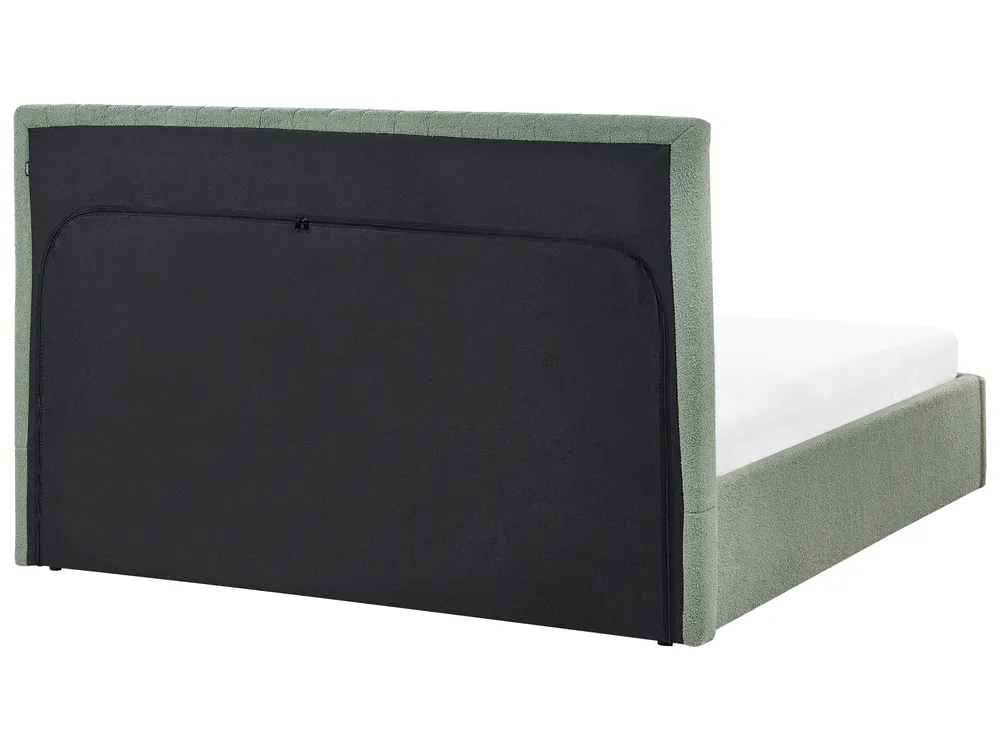 Ottoman Bed VION Boucle Green 160 x 200 cm (EU King Size)_1042761