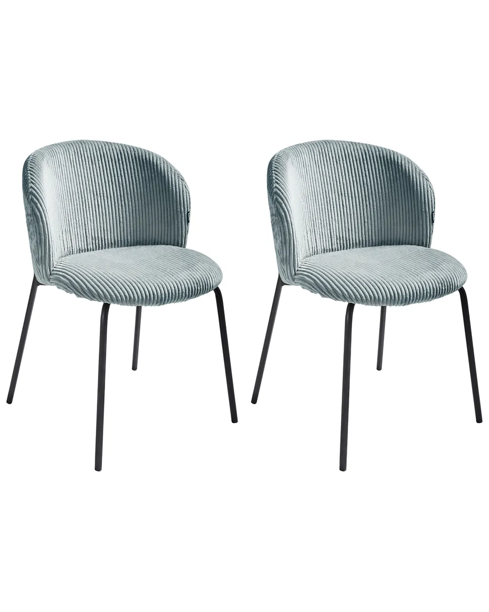 Set di 2 sedie da pranzo MILES Velluto a coste Azzurro_962596