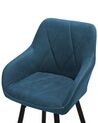Conjunto de 2 sillas de bar de poliéster azul turquesa/negro DARIEN_724476