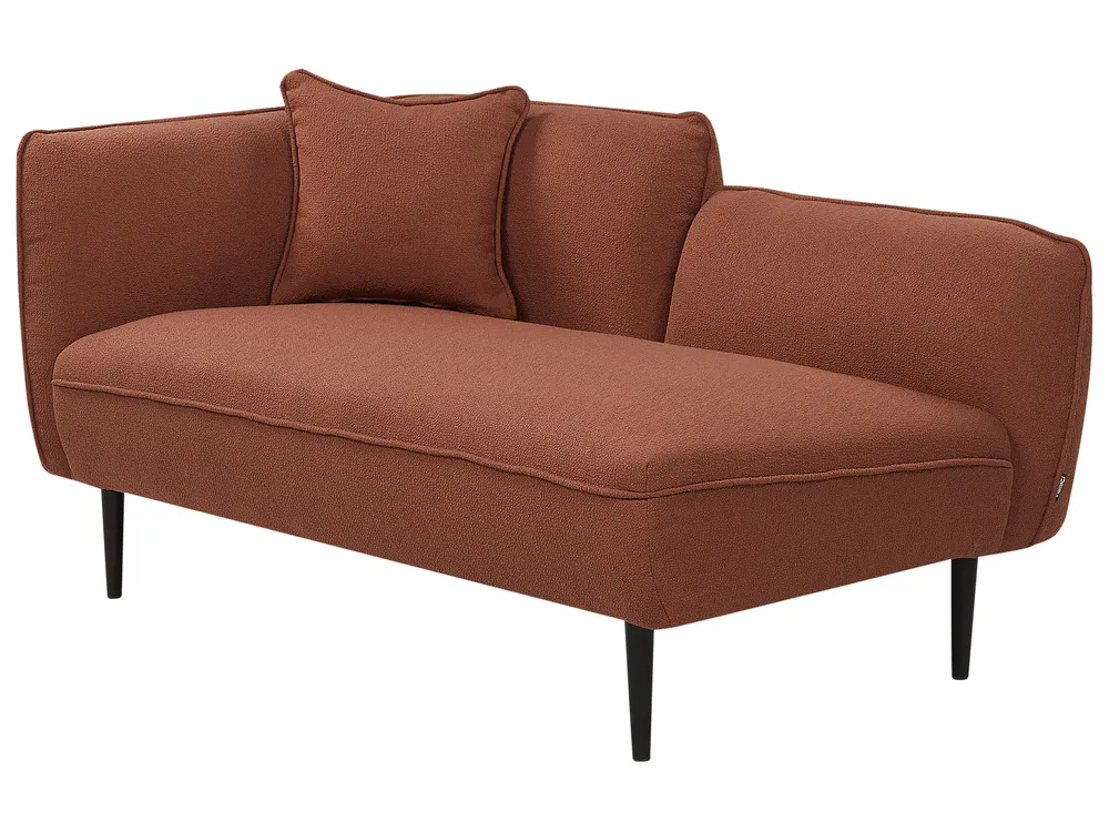 Left-Hand Chaise Longue CHEVANNES Boucle Dark Red_942267