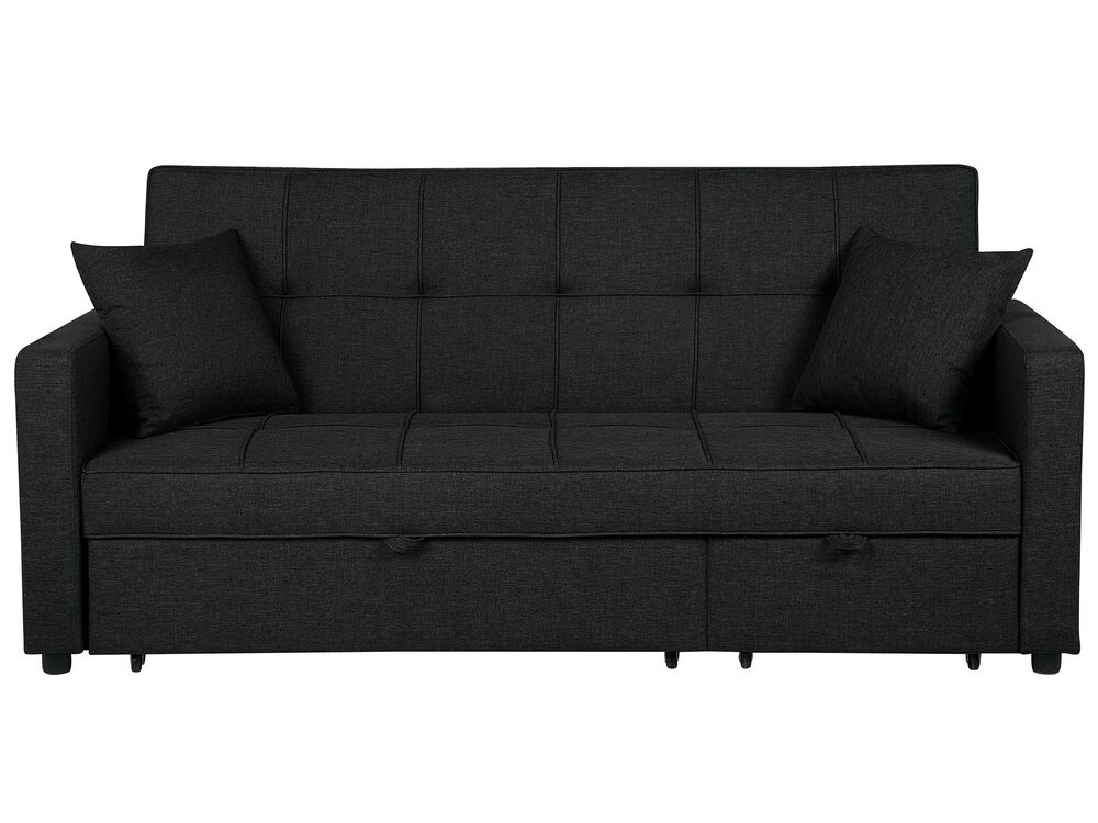Schlafsofa 3-Sitzer GLOMMA Stoff Schwarz
