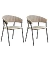 Conjunto de 2 sillas de comedor MARIPOSA Terciopelo Gris pardo