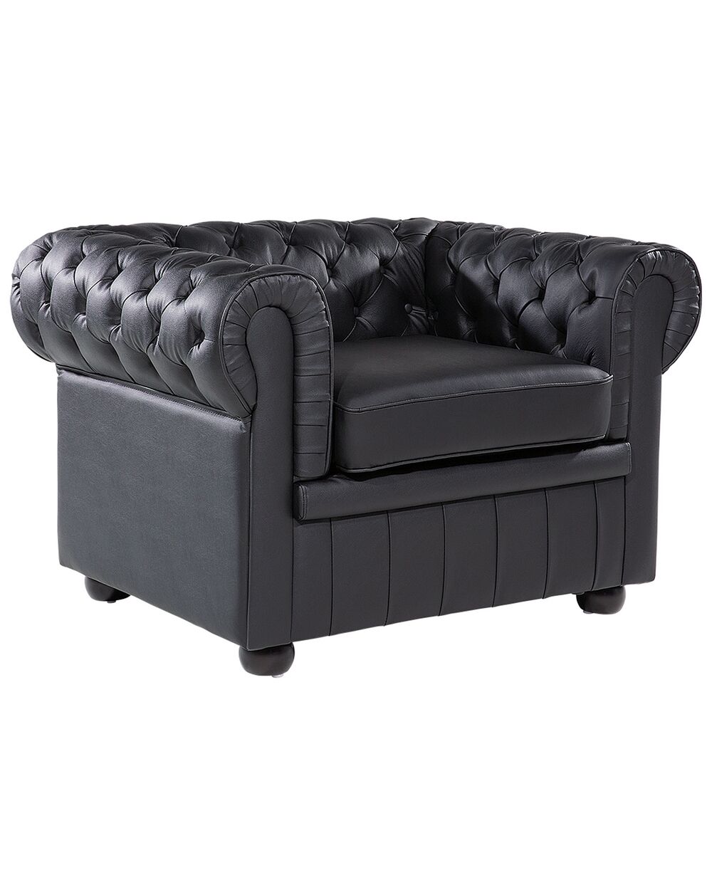 Fauteuil CHESTERFIELD Cuir Noir