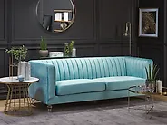 Sofa 3 Seater ARVIKA Velvet Light Blue_1182455