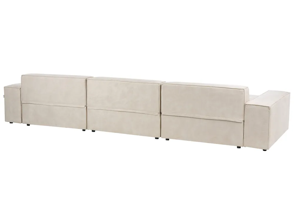 Modular Sofa 3 Seater HELLNAR Velvet Light Beige_910988