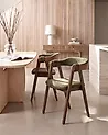 Set of 2 Dining Chairs DAY Boucle Dark Brown/ Green