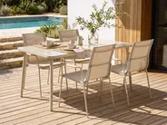 Garden Dining Table CARAVINO 160 cm 90 cm Metal Light Beige_1078188