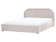 Bett mit Stauraum QUILLIEN Chenillegewebe Taupe 160 x 200 cm_989557
