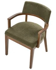 Set of 2 Dining Chairs DALBO Boucle Brown/ Green_1016028
