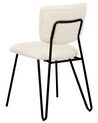 Sada 2 jídelních židlí s buklé čalouněním krémově bílé NELKO_884722