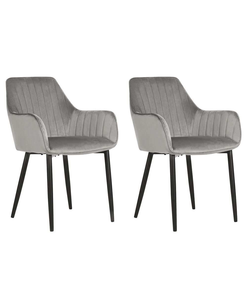 Set of 2 Dining Chairs WELLSTON Velvet Dark Grey