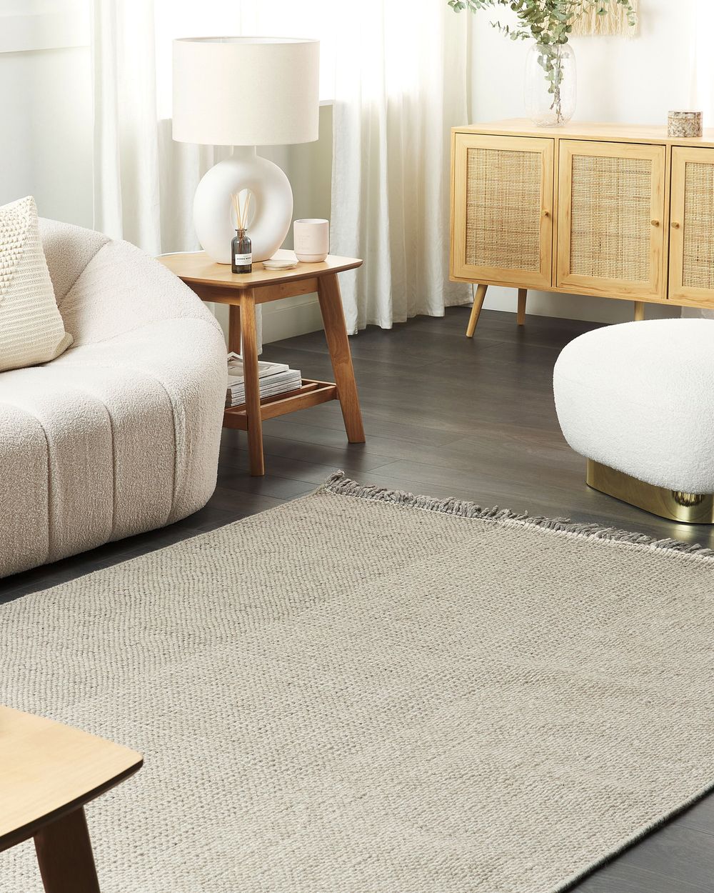 Rug TEKELER Grey 160 x 230 cm Wool