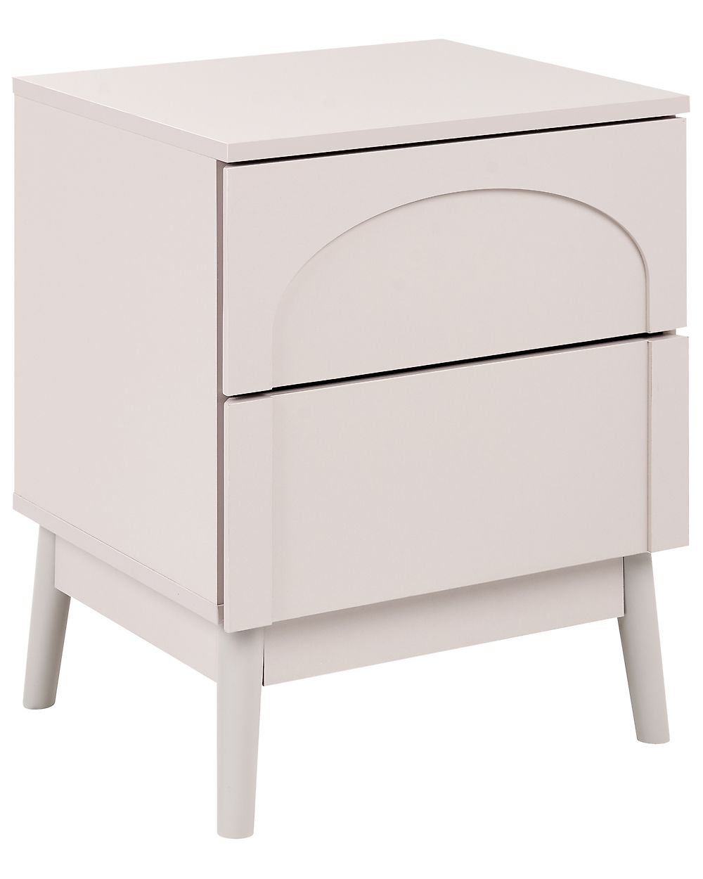 Table de nuit à 2 tiroirs BOULIA Beige clair