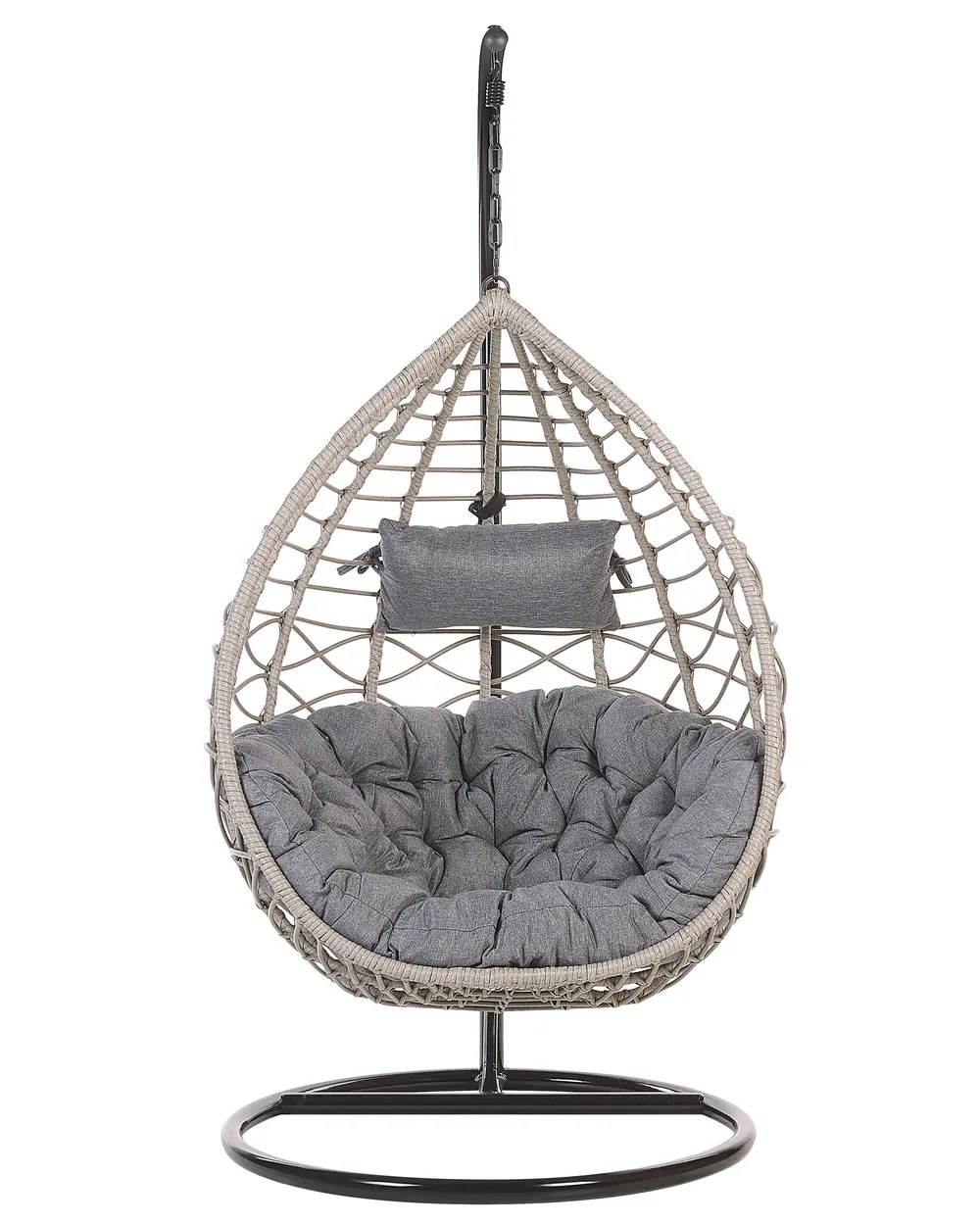 Hanging Chair with Stand ARSITA PE Rattan Grey_763899
