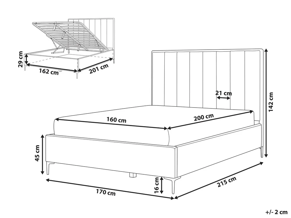 Ottoman Bed SEZANNE Boucle Off-White 160 x 200 cm (EU King Size)_939770