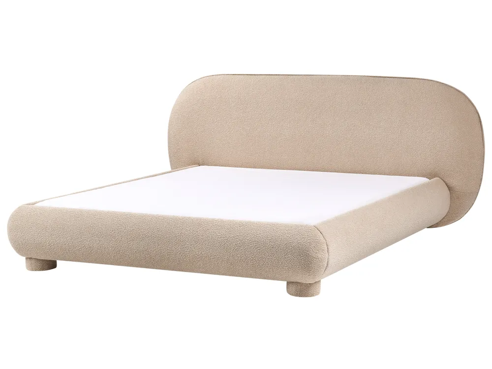 Bed Boucle BAYEL 160 x 200 cm (EU King Size) Taupe_1056475