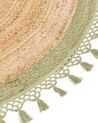 Round Jute Area Rug ⌀ 140 cm Beige and Green MARTS_869930