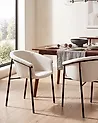 Conjunto de 2 sillas de comedor AMES Bouclé Blanco crema