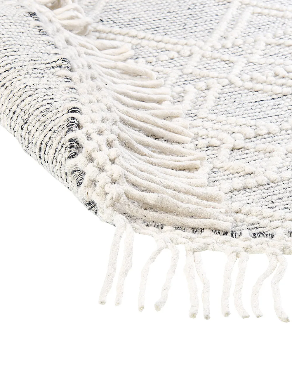 Rug BULDAN Grey ø 140 cm Wool_856536