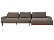Corner Sofa 4 Seater MARIFERD Fabric Brown Left Hand_903204