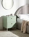 2 Drawer Bedside Table KYLEA Metal Mint Green