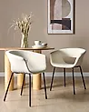 Conjunto de 2 sillas de comedor ELMA Bouclé Blanco crema