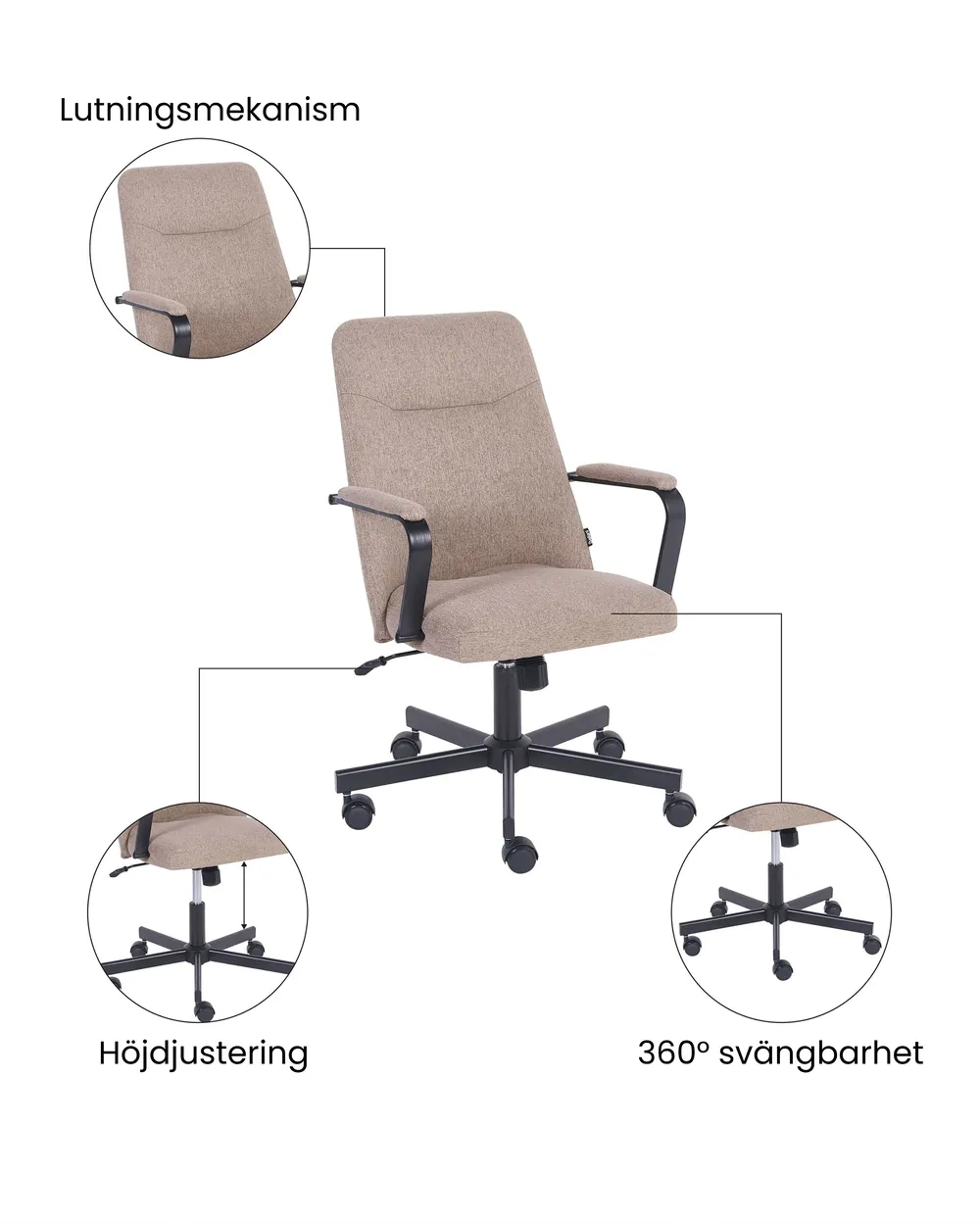Kontorsstol CAROGA Ljusbrun_1082942