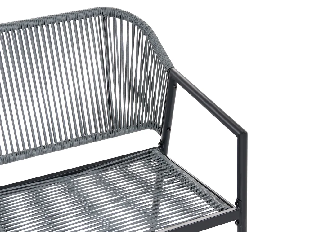 Garden Lounge Set with Table 4 Seater FLERO PE Rattan Black_1079405