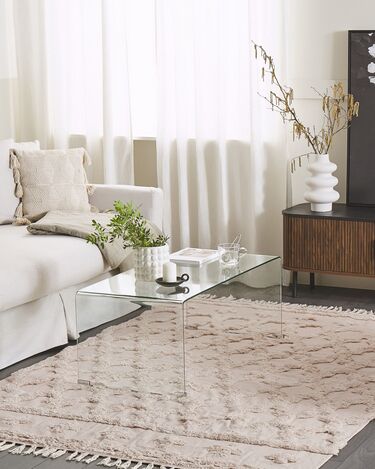 Bomullsteppe beige 160 x 230 cm SULUOVA