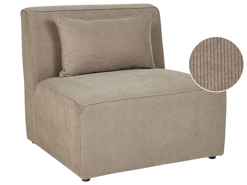 Module fauteuil LEMVIG Velours côtelé Taupe_876024