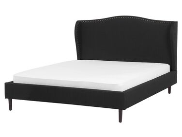 Čalouněná černá postel 160x200 cm COLMAR