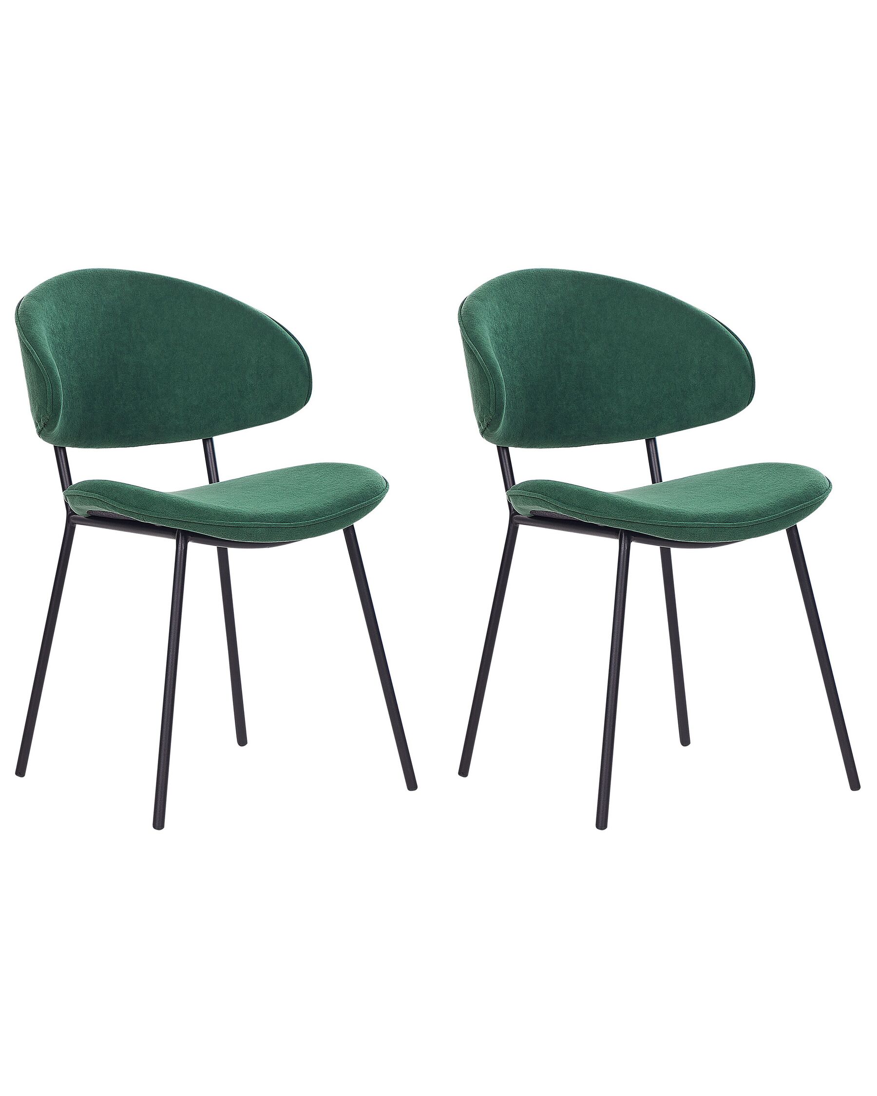 Lot de 2 chaises de salle à manger en tissu vert KIANA_874295